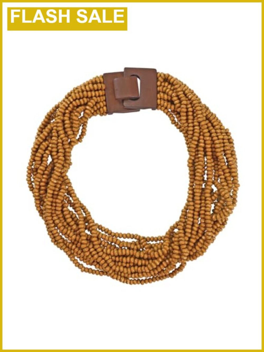 Boho Chunky Beaded Strand Necklace 19.5 Inch Buckle Closure Beach Jewelry